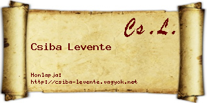 Csiba Levente névjegykártya